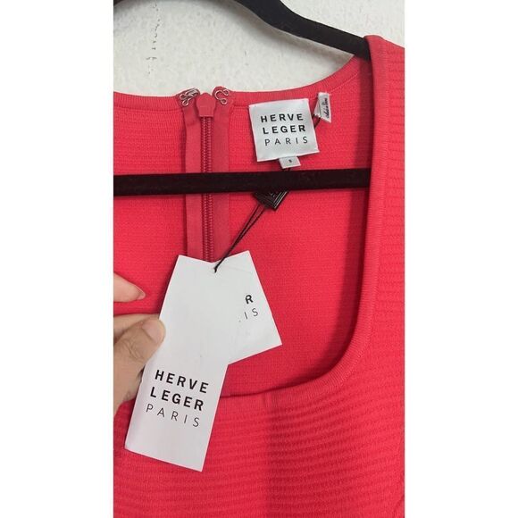 HERVÉ LÉGER Ribbed-knit mini dress - Picture 8 of 12